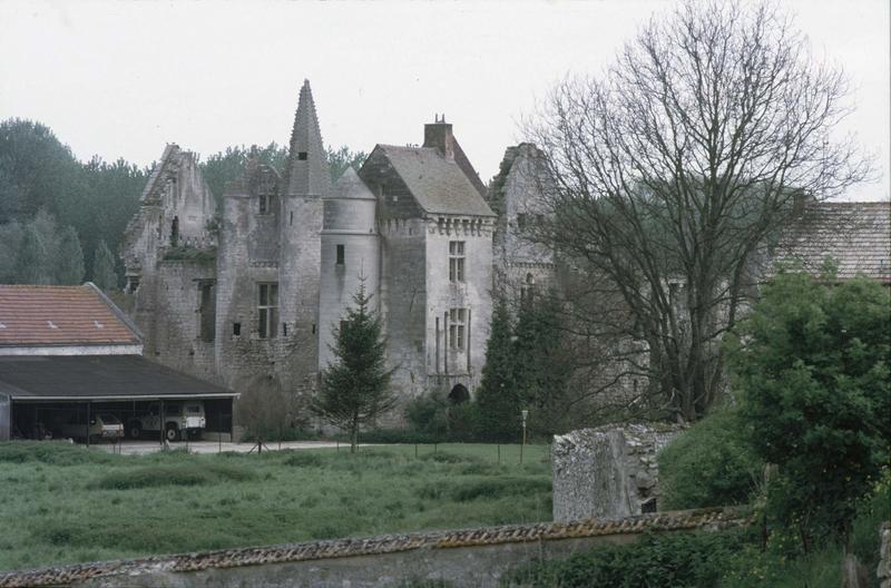 Ruines du château : poterne, logis sur parc