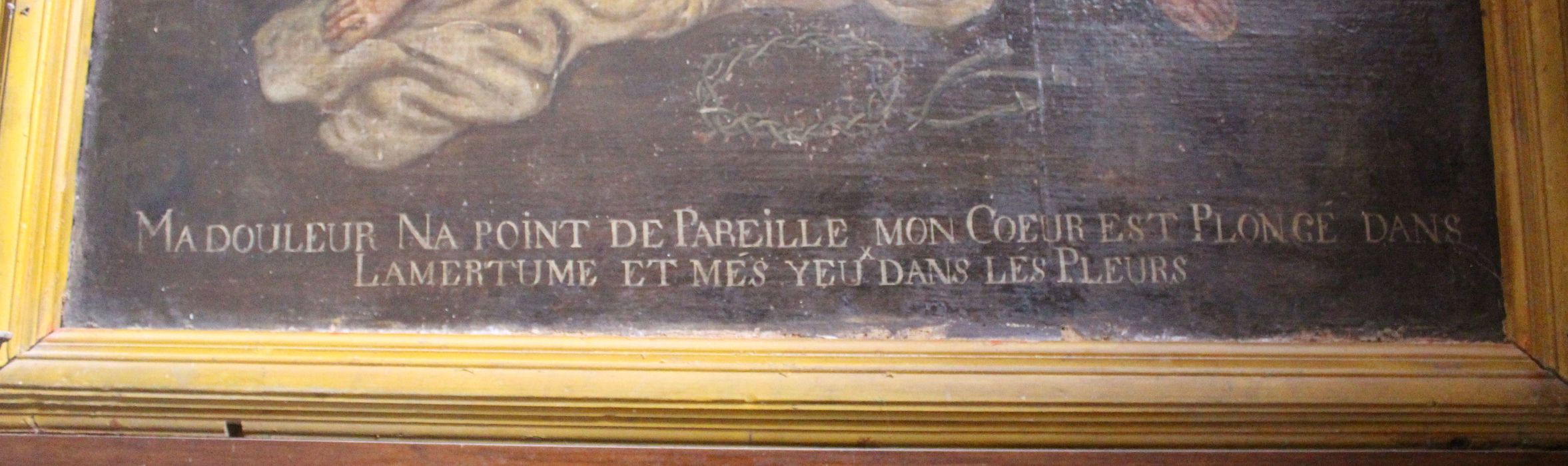 tableau : Notre-Dame des Sept Douleurs, détail de l'inscription