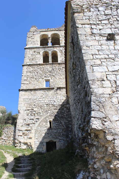 Eglise Saint-Félix : Clocher, élévation sud, vue générale