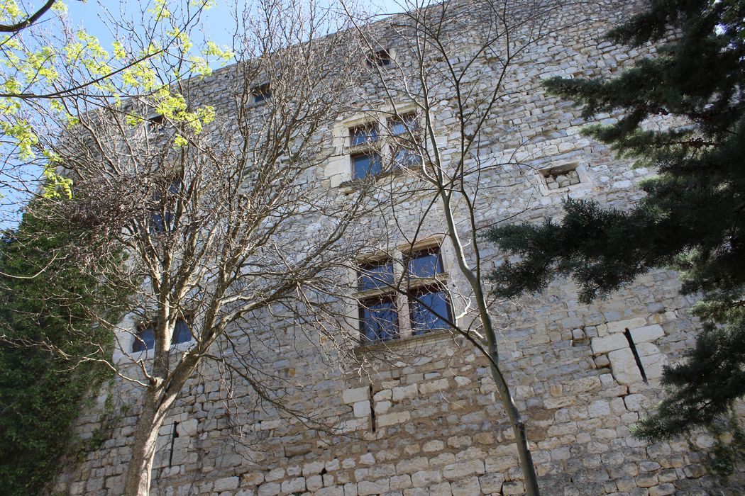 Château des Tourettes (vestiges) : Façade ouest, vue partielle