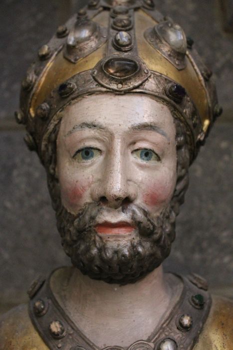 statue : saint Blaise, détail