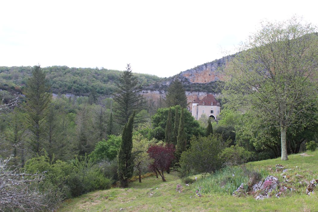 Château de Geniez : vue partielle du château dans son environnement depuis le Sud-Est
