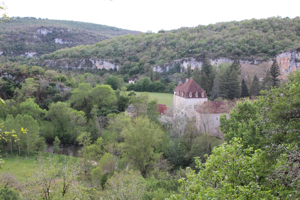 Château de Geniez : vue générale du château dans son environnement depuis l'Est