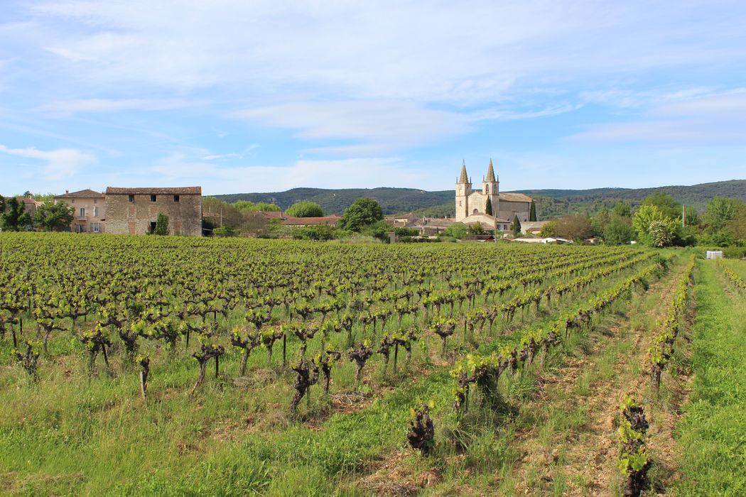 Eglise Notre-Dame : vue générale de l'église dans son environnement depuis le Sud