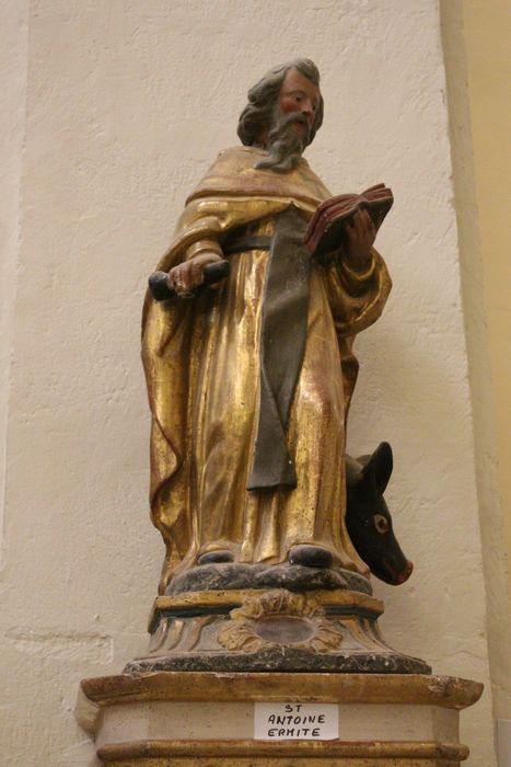statue : Saint Antoine ermite, vue partielle