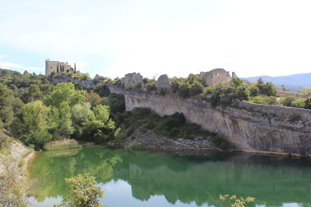 Château (ruines du) : vue générale du site dans son environnement depuis le Sud-Est