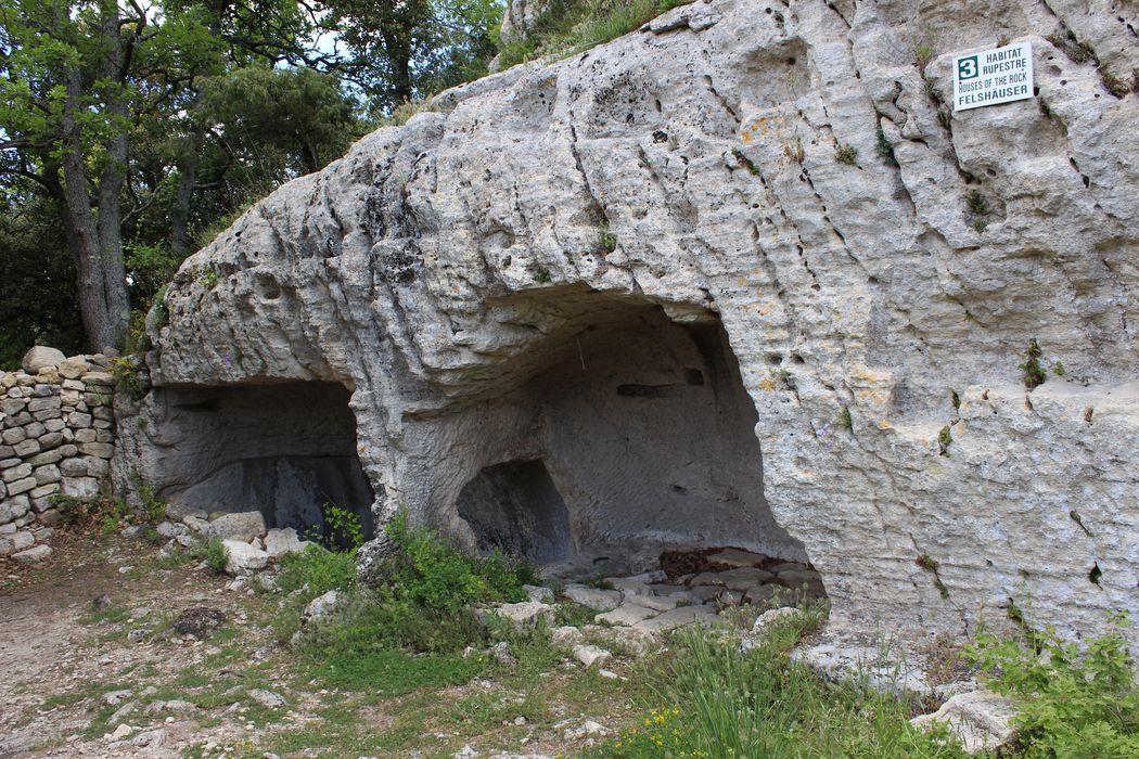 Fort (vestiges du) : habitats rupestres, vue partielle