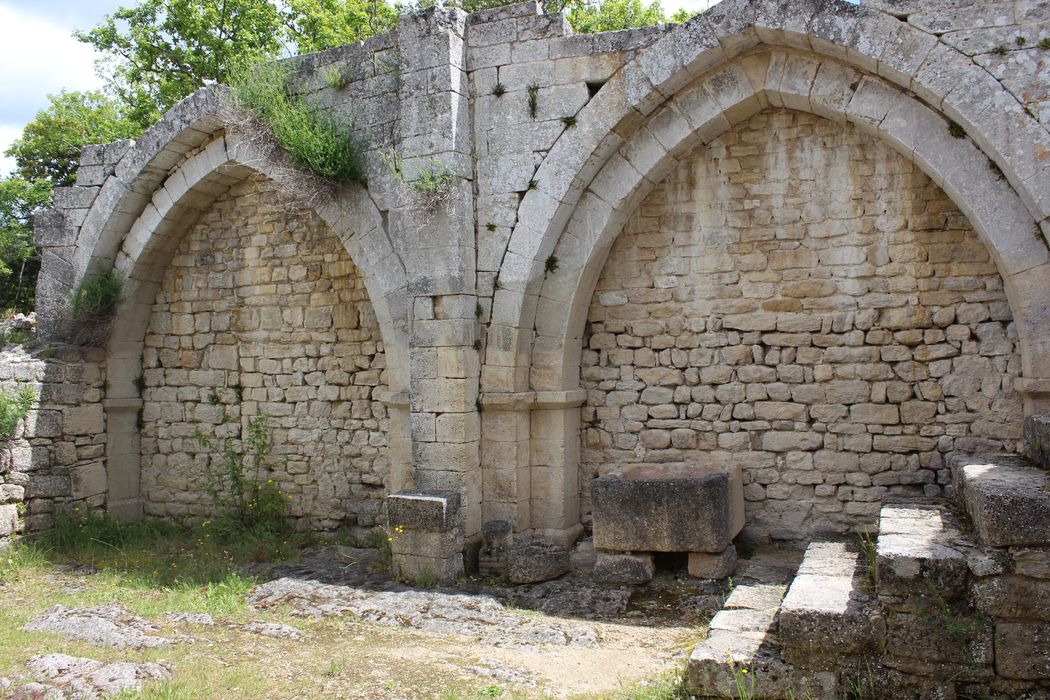 Fort (vestiges du) : église, mur latéral sud-est, vue partielle