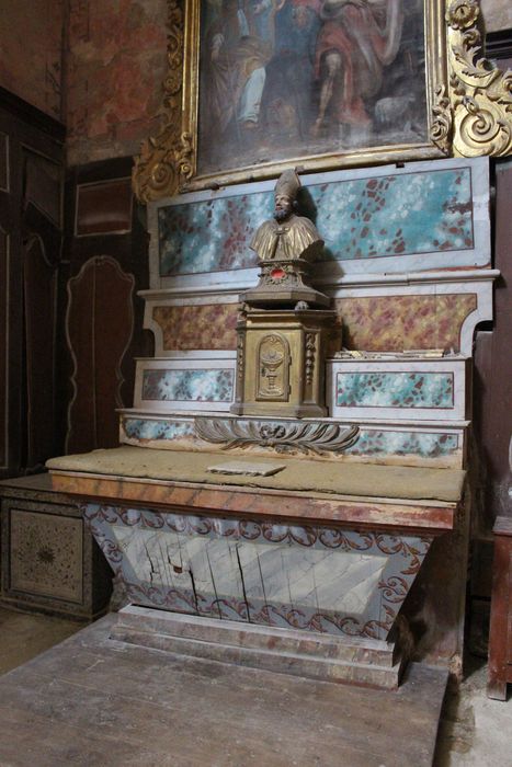 autel, buste : Saint Eloi
