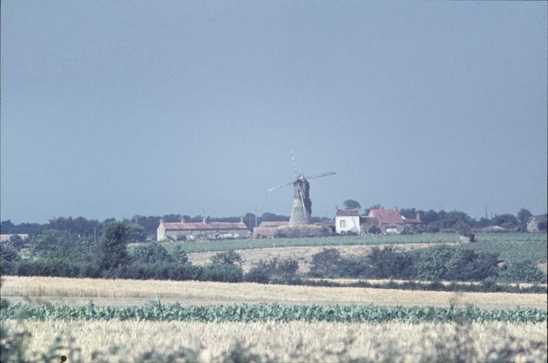 Vue éloignée sur le moulin cavier, maisons