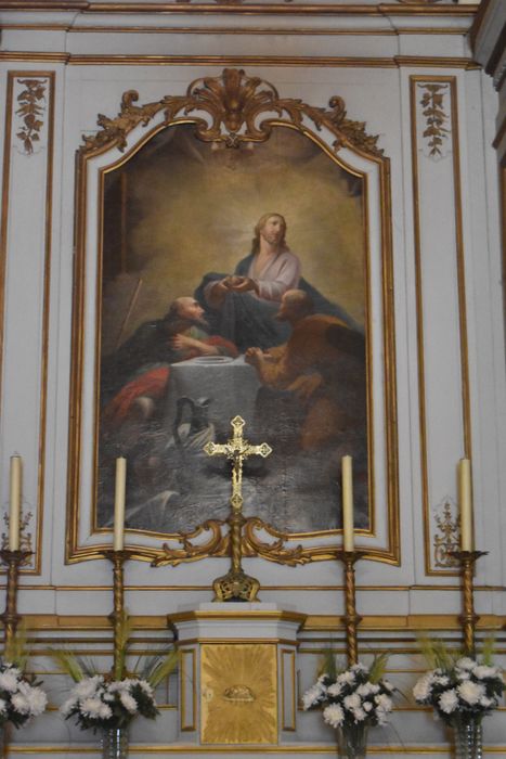 tableau du retable du maître-autel : Pèlerins d'Emmaüs