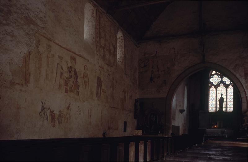 Ensemble des peintures murales du côté nord de la nef