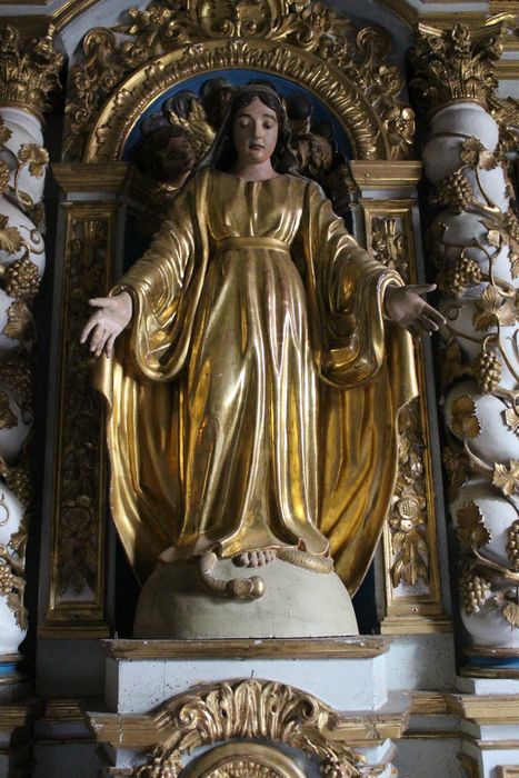 statue du retable de la chapelle sud : Vierge de l'Immaculée conception