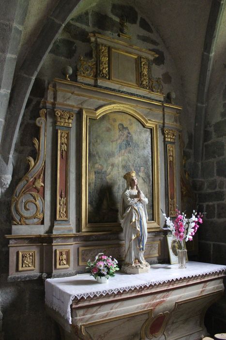 retable de la chapelle sud, tableau : Donation du rosaire (la)