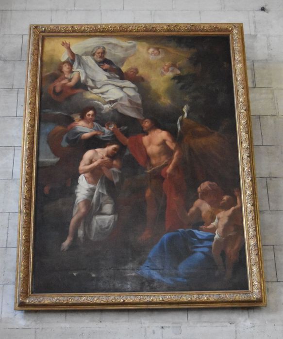 tableau et son cadre : le Baptême du Christ