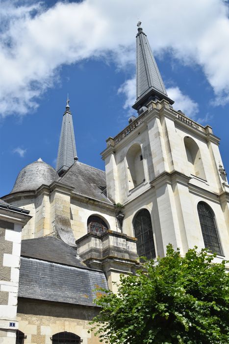 clocher sud, élévations sud et ouest, vue partielle