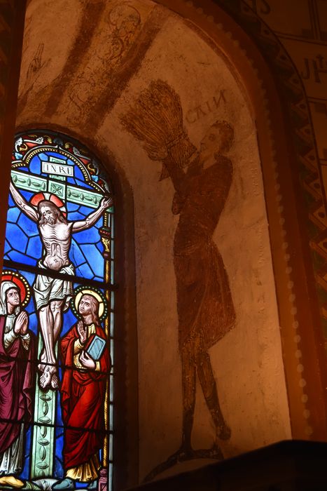 peintures monumentales de la baie axiale du choeur, détail : Caïn