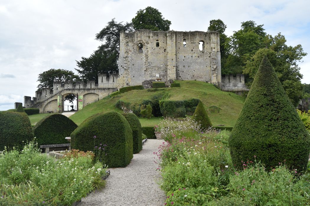 Ruines du donjon, élévation nord-est, vue générale