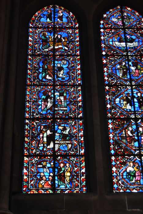 verrière du bras du transept nord : Vie de saint Pierre et de saint André