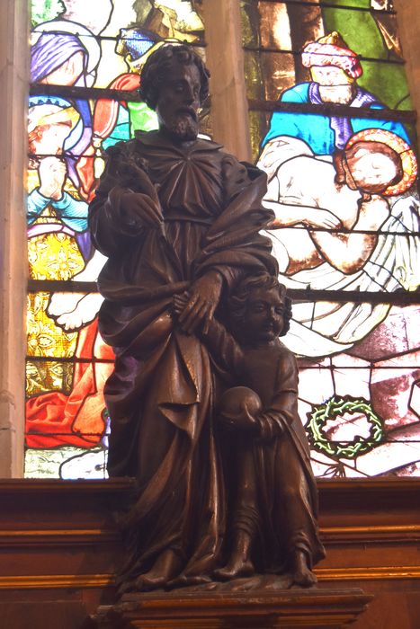Groupe sculpté : Saint Joseph et l'Enfant Jésus