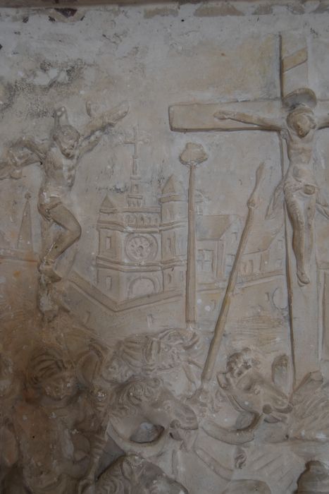 bas-relief : la Crucifixion, détail