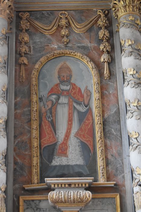 retable du maître-autel, détail d'un panneau peint : saint Pierre