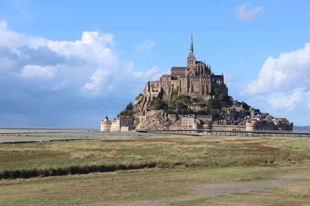 Vue générale de l'abbaye dans son environnement depuis le Sud