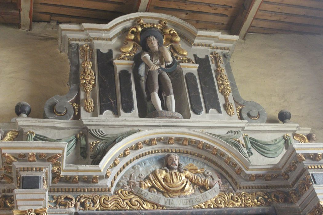 retable de l'Annonciation, détail du fronton