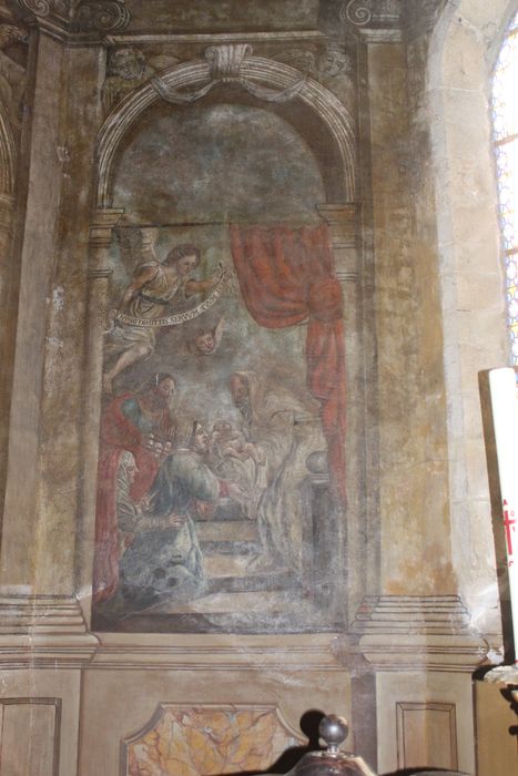 chapelle des fonts baptismaux, peintures monumentales, vue partielle