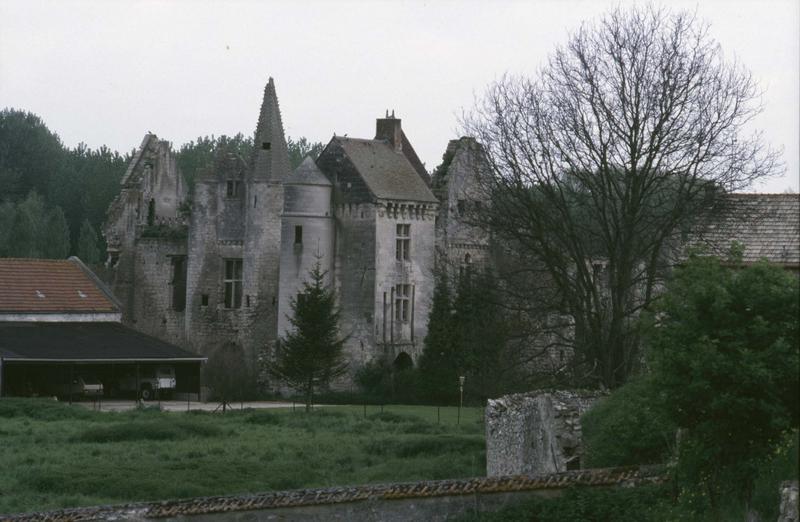 Ruines du château : poterne, logis sur parc