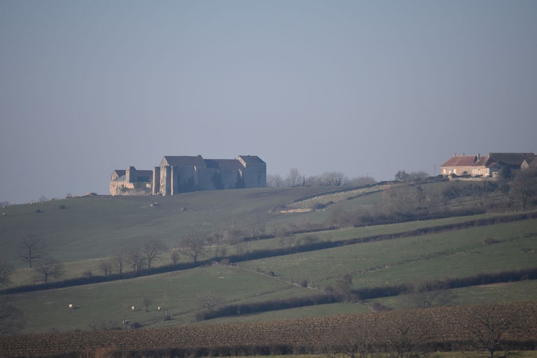 vue générale de la maison-forte dans son environnement depuis le Sud-Est