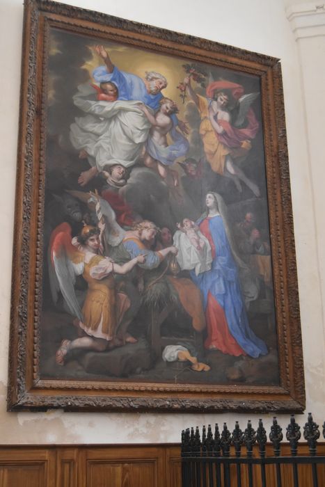 Tableau, cadre : l'Enfant Jésus adoré par les anges