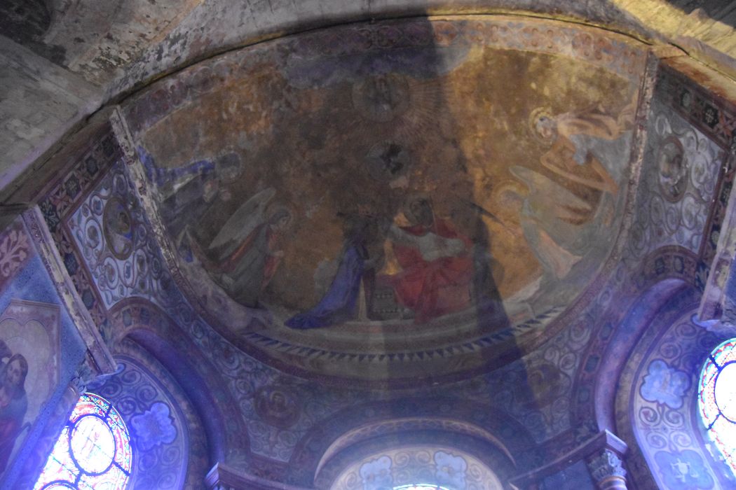 chapelle axiale, peintures monumentales de l’abside, vue partielle