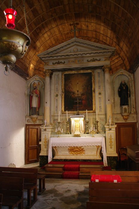 autel (maître-autel), tabernacle, retable, tableau : Adoration par les anges