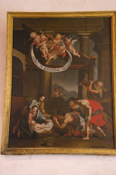 tableau et son cadre : Adoration des bergers