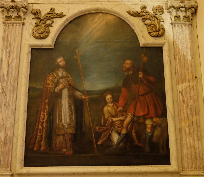retable latéral sud et tableau : Saint Quintien et saint Roch