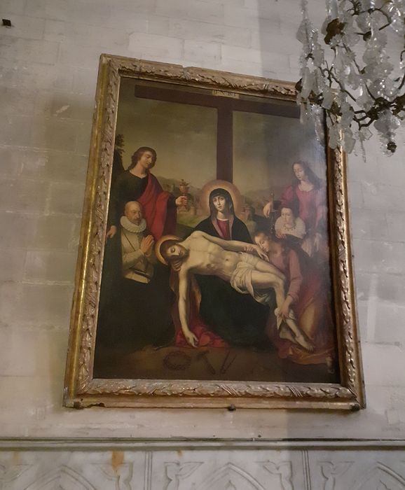 tableau, cadre : Vierge de pitié entourée d'un couple de donateurs accompagnés de leurs saints patrons - © Ministère de la Culture (France), Médiathèque du patrimoine et de la photographie, diffusion GrandPalaisRmn Photo