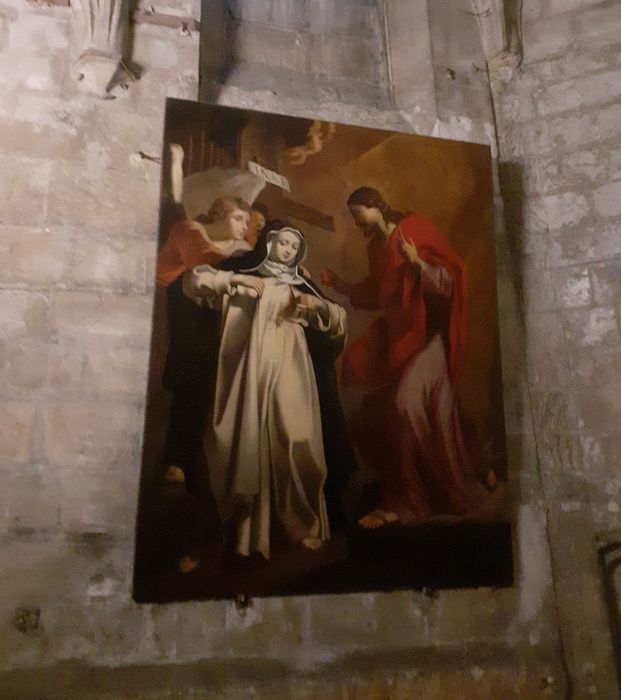 tableau : Vierge à l'Enfant regardant saint Jean-Baptiste assise dans une cathèdre couronnée par les anges - © Ministère de la Culture (France), Médiathèque du patrimoine et de la photographie, Diffusion RMN-GP