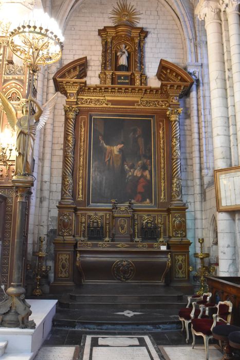 autel, retable de la chapelle Saint-Léonard, tableau : Saint Léonard visitant les prisonniers - © Ministère de la Culture (France), Médiathèque du patrimoine et de la photographie, diffusion GrandPalaisRmn Photo