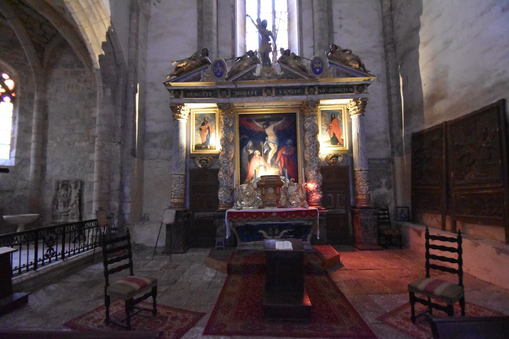 retable, tableaux : Crucifixion, saint Pierre, saint Paul