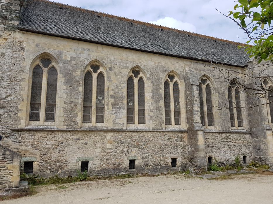 ruines des bâtiments abbatiaux, aile sud, façade sud, vue partielle