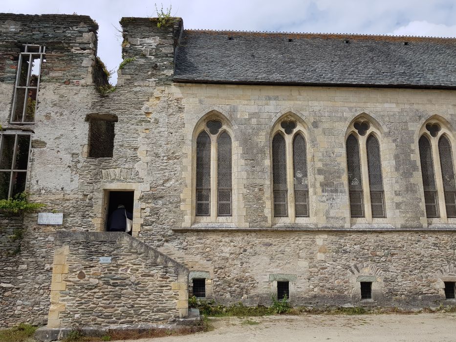 ruines des bâtiments abbatiaux, aile sud, façade sud, vue partielle