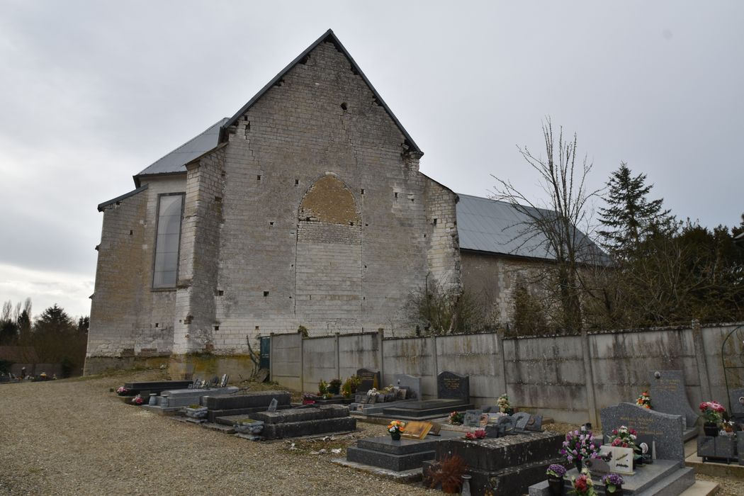 façade latérale nord, vue partielle