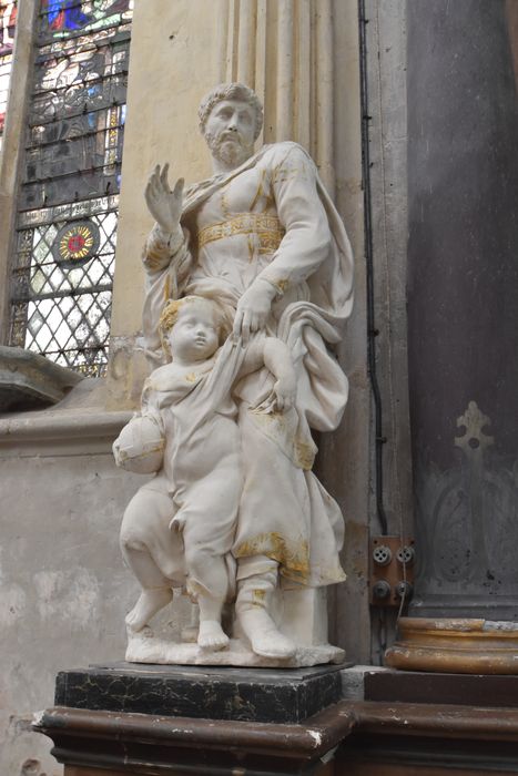 groupe sculpté : Saint Joseph et l'Enfant Jésus