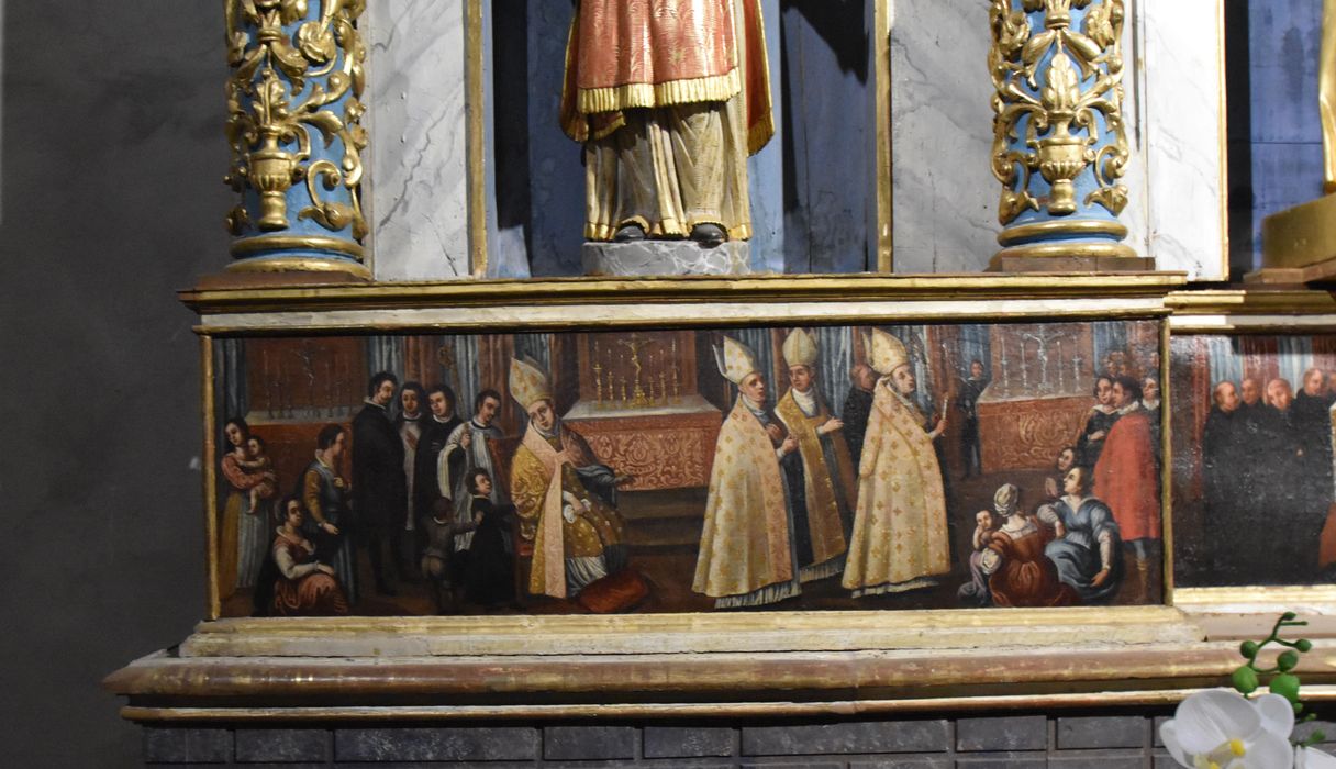 retable de saint Benoît, détail de la prédelle