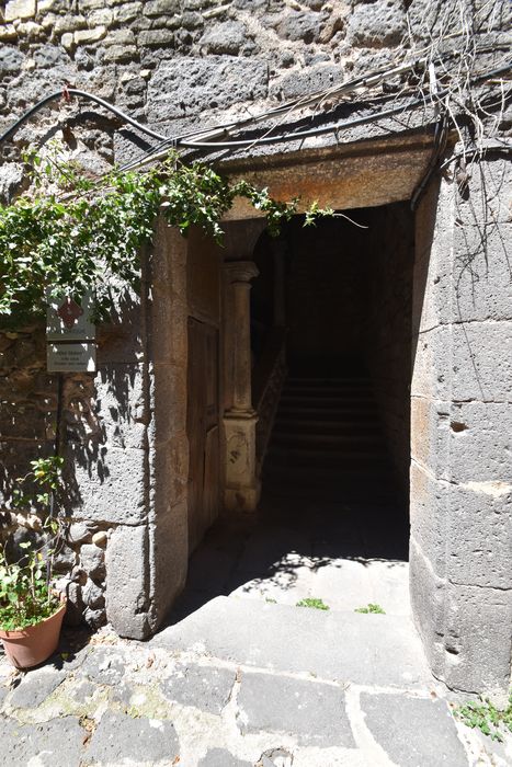 porte d'accès sur cour menant à l'escalier monument