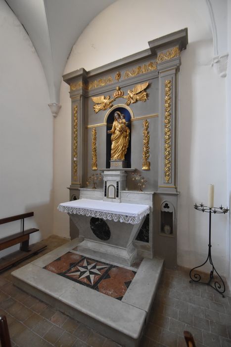 retable latéral nord, statue : Vierge à l’Enfant