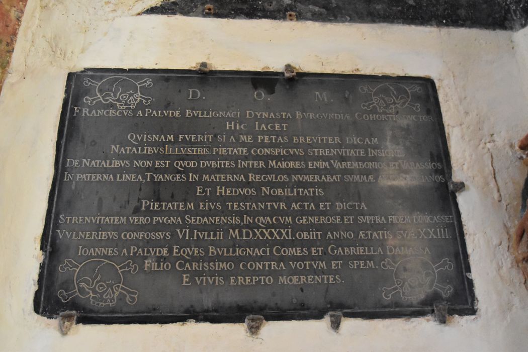 Plaque funéraire de François de la Palud