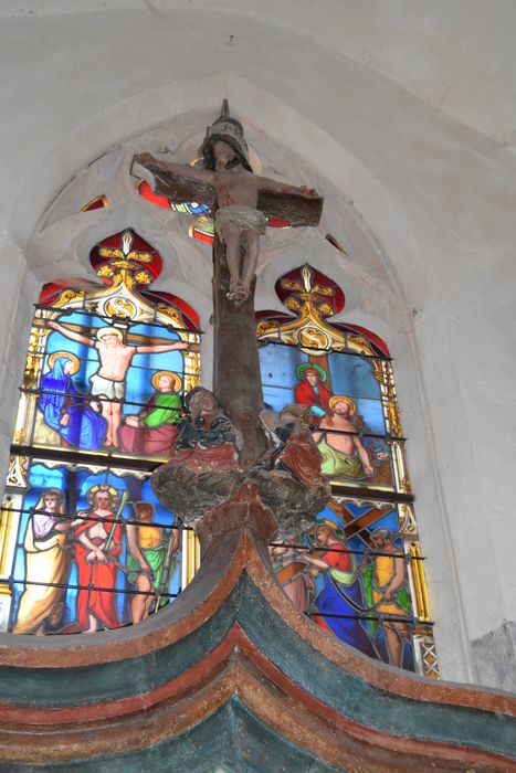 chapelle latérale nord, retable architecturé : Crucifixion (la)