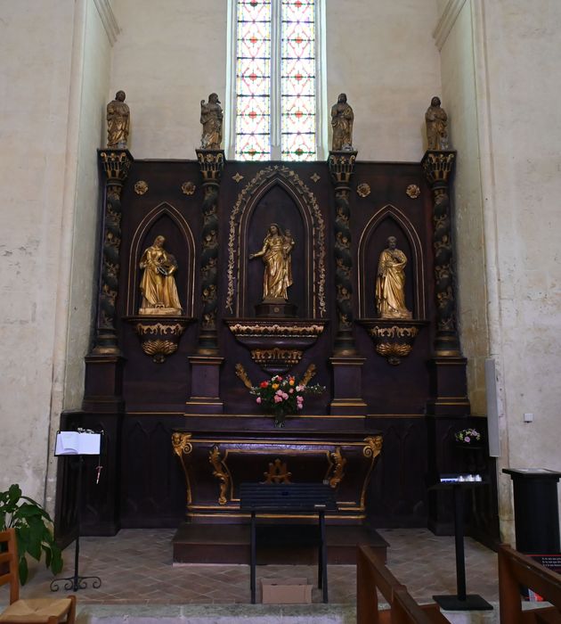 retable, lambris de revêtement, statues : Vierge à l'Enfant, Saint Joseph, Education de la Vierge, Evangélistes - © Ministère de la Culture (France), Médiathèque du patrimoine et de la photographie, diffusion GrandPalaisRmn Photo